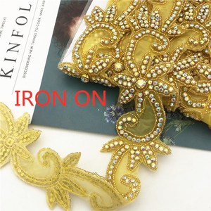 Ruban applicateur de strass thermocollants motif cristal avec strass pour robes de mariée et ceintures - Product Image 3