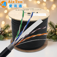 Cable de Red Ethernet CAT6 de 1000 Pies (305 Metros), Rollo de Cable UTP CAT 6 de 4 Pares, 23 AWG 24 AWG, Cobre, para Exteriores
