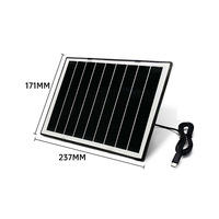 Technologie HPBC, design tout noir, panneau solaire en verre USB-C 8W personnalisé BC 5V 6V pour caméra de sécurité