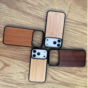 Coque de téléphone en bois naturel avec logo personnalisé vierge en bois véritable pour <span class=keywords><strong>iPhone</strong></span> 17 Pro Max 17 Air 16 15 14 13 - Product Image 2