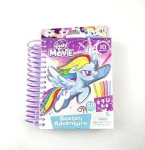 <span class=keywords><strong>Livre</strong></span> de coloriage personnalisé en spirale pour enfants, croquis d'<span class=keywords><strong>aventure</strong></span> avec de beaux autocollants - Product Image 1