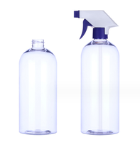 PET réutilisable pour flacon pulvérisateur à gâchette ronde transparente avec pompe pulvérisateur 250ML 350ml 500ml 1000ml Capacités pour savon liquide toilette
