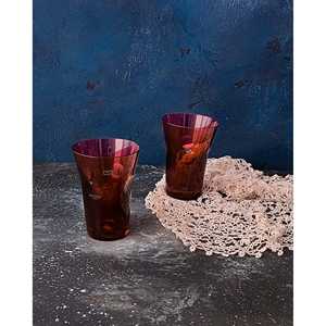 Par de Vasos de Cristal Rojo Estilo San Luis, Elegantes Decoraciones de Cristal - Product Image 4