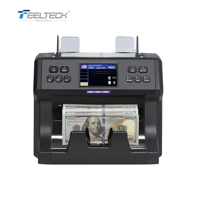 Multi Currency Mixed Denominations Banknote Sorting Machine UV/MG/IR/CIS Image Detection Double/Half/Chain-Note Recognition