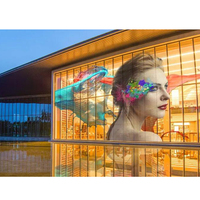 Écran d'affichage publicitaire LED holographique transparent numérique Wifi invisible à haute luminosité P4 P6.25 pour intérieur, sur vitrine