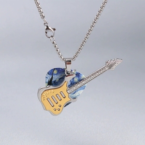 Collier Guitare Punk Rock pour Homme, Design Tendance et Original, Style Hip Hop Dynamique - Product Image 3