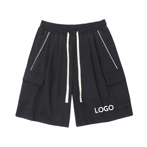High Street Trendy Grande Bolso Cordão Casual Calções Esportivos Do Vintage 100% Algodão Acima Do Joelho <span class=keywords><strong>Shorts</strong></span> para Homens - Product Image 2