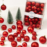 Vente en gros de 42 pièces de boules de décoration de Noël en plastique écologique 3/4/5cm galvanoplastie paillettes ornements pour la maison arbre de Noël