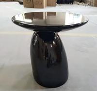 Table basse ronde moderne en fibre de verre de style nordique avec structure métallique pour hôtel, appartement, maison, salon