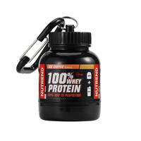 Bouteilles d'eau de sport portables 100 ml 200 ml, gobelets en plastique, mini-récipient pour protéines en poudre avec porte-clés