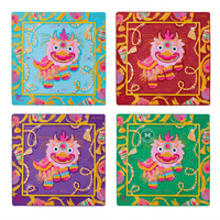 Tapis de mahjong américain professionnel de luxe en tissu matelassé bleu marine à motifs floraux, antidérapant et insonorisant