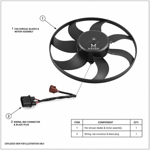 Ventilateur de climatisation MANER OE 1K0959455Q 1K0959455ET 3C0959455G 5KD959455 compatible avec VW B7 CC Tiguan GTI Golf MK5 MK6 - Product Image 5