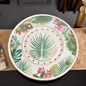 Service à thé en porcelaine fine de 10 pièces avec motif luxueux forêt tropicale pour la décoration de la maison - Product Image 5