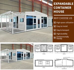 Maison préfabriquée modulaire de luxe prête à l'emploi de 20 à 40 pieds, maison en conteneur pliable en acier avec salles de bain - Product Image 2