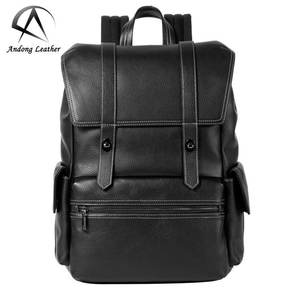 Sac à dos pour ordinateur portable 15,6 pouces en cuir Andong pour homme, avec dos respirant, en cuir de vache véritable, sac de voyage tendance pour l'extérieur 6760 - Product Image 1
