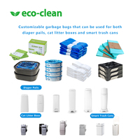 Sacs de recharge écologiques durables Eco-clean LitterLocke Littycat pour litière, avec contrôle puissant des odeurs, pour déchets d'animaux, sacs de recharge pour litière pour chat