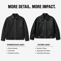 Blouson de motard vintage en similicuir personnalisé par le fabricant, coupe courte, gaufrage 3D, lourd, avec fermeture éclair réglable, pour homme