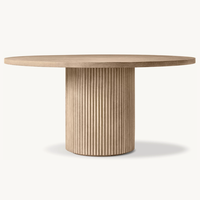 Table et chaises de salle à manger en bois massif au design moderne pour 4 à 6 personnes, chêne naturel, fabrication artisanale, écologique, pour villas, hôtels, restaurants