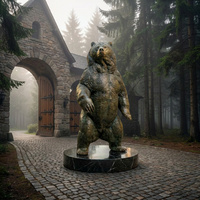 Sculpture d'ours en bronze coulé résistant aux intempéries, H1000mm, statue réaliste d'ours sauvage pour villa, jardin, place de ville