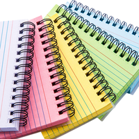 A6 Buntes Spiralnotizbuch mit Karopapier, Mini-Notizblock für Schüler, Schule, Büro, Schreibwaren