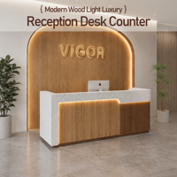 Nouveau comptoir de réception en bois minimaliste chinois, comptoir de caisse, mobilier commercial multifonctionnel écologique, personnalisable pour le bureau