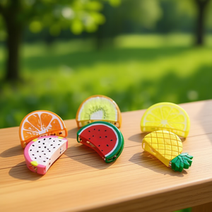 Fermaglio per capelli Angelina a forma di frutta da 7 cm, accessorio per capelli per donne e ragazze, frutta in stile cartone animato, casual, in plastica di alta qualità - Product Image 2