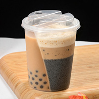PP Dubbelwandige beker 500ml, beker voor twee smaken, dubbele genot, aangepast logo voor bubble tea, sap en koffiebekers