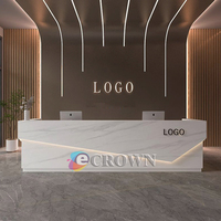Reception Creative Stand Design Mall Curved Design Wooden Cabinet Mall Checkout showcase Table Wooden Counter Design OEM