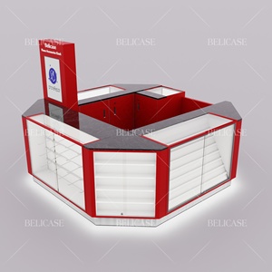 USA tốt nhất người bán sang trọng 10 * 10ft đá cẩm thạch kiosk là viết tắt của cửa hàng bán lẻ và trung tâm mua sắm LED ánh sáng điện thoại tủ trưng bày gian hàng - Product Image 6