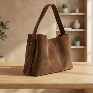 Sac à bandoulière en cuir véritable pour femme Natural Crafts, étanche, avec fermeture éclair, capacité 1-1,9 L, prêt pour le voyage, style mode - Product Image 1