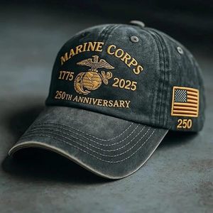 <strong>Marine</strong> Corps 250th Anniversary 3D Embroidery Denim 6-Panel Unisex Hat Adjustable Metal Buckle Front Logo Retro <strong>Marine</strong> Summer <strong>Cap</strong> - Product Image 4