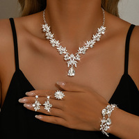 Parure de bijoux pour femmes, style européen et américain, en alliage et strass, très vendue, pour mariées et banquets