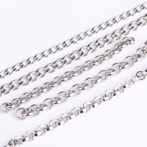 Venta caliente 3mm rolo de acero inoxidable cubano cadena para <span class=keywords><strong>las</strong></span> mujeres collar - Product Image 2