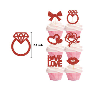 DAMAI Valentine's Day 3-Tier <b>Paper</b> Cake Stand <b>Cupcake</b> Wrappers & Toppers Dessert Table Decor Supplies for Romantic Party Decor - Product Image 6