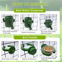 Distributeur d'eau pour oiseaux, 3 pièces, accessoire de cage à suspendre pour perruche et perroquet