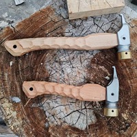 Marteau à griffes pour piquets de tente IAndiKa de qualité industrielle, manche en bois, léger, en acier inoxydable, 22 cm