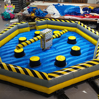 Prix bas, AirFunPro, jeu gonflable écologique en bâche PVC, parcours d'obstacles Meltdown, Wipe Out