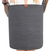 Panier à linge pliable en corde de coton moderne pour le rangement de la literie et des vêtements