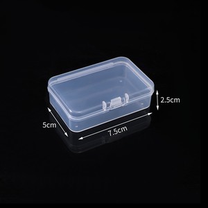 Transparent Plastic Rectangular Box 7.5x5x2.5cm Covered Jewelry Storage Case For Earplugs Spare Parts Fishing Tackle - Product Image 1