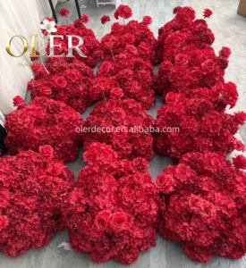 Vente en gros OLER, centre de <span class=keywords><strong>table</strong></span> romantique rustique de haute qualité, fleur artificielle en soie rose, <span class=keywords><strong>décoration</strong></span> de <span class=keywords><strong>table</strong></span> - Product Image 3