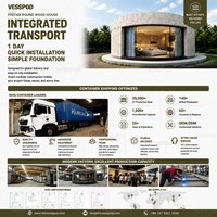 Nouvelle technologie, design européen, villa en dôme respirante, maison ronde préfabriquée en bois avec chambre, cuisine, toilettes