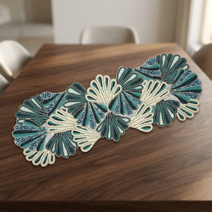 Embroidered Geometric Cotton <b>Table</b> <b>Runner</b> Bohemian Home Decor Washable Hand Wash - Product Image 2