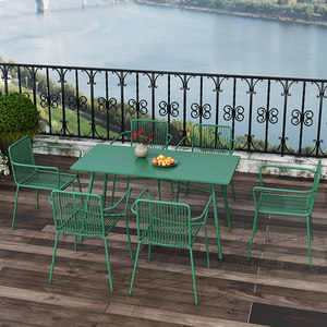 <span class=keywords><strong>Table</strong></span> carrée moderne en fer forgé pour balcon, mobilier d'extérieur, protection solaire, combinaison <span class=keywords><strong>table</strong></span> et chaises pour jardin et cour - Product Image 5