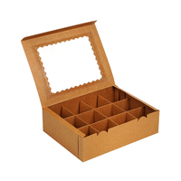 Boîte d'emballage pour biscuits en kraft avec fenêtre transparente, boîte cadeau en papier recyclable avec inserts de séparation