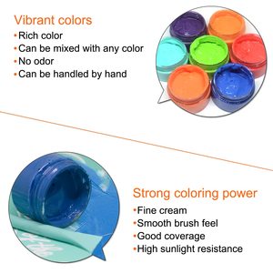 Wbg 24 Màu Sắc Vải Lụa Màn Hình Mực In Dính <span class=keywords><strong>Stencil</strong></span> Sơn Phấn Dán Sơn Bộ - Product Image 4