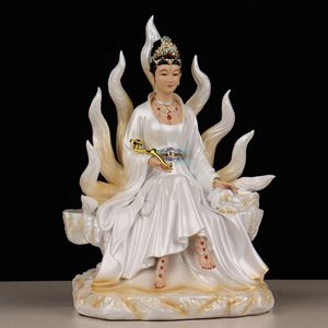 Estatua de la Diosa de las Nueve Colas, Emperatriz de Qingqiu, Forma Real, Taoísta, Fundida a Mano, para Culto en el Hogar, Diosas de las Nueve Madres - Product Image 2