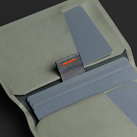 Portefeuille minimaliste en cuir véritable vert foncé, design fin avec fermeture à pression, plusieurs emplacements pour cartes, pour homme, usage quotidien