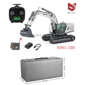 Escavadeira HUINA KABOLITE K961-100S 1/16 <span class=keywords><strong>RC</strong></span> de Metal Completo 3 em 1, Modelo Profissional de Escavadeira Hidráulica de Liga com Controle Remoto - Product Image 4