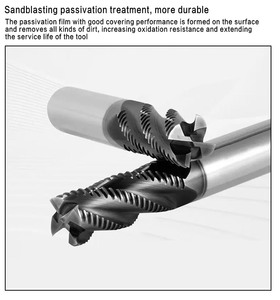 Di alta qualità 4-flauto in carburo solido frese di estremità OEM personalizzabile ad alte prestazioni sgrossatura fresatura per HRC60 °-4T noi violento - Product Image 5