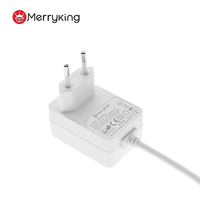 Prise UE couleur blanche 12v 2A 24W adaptateur secteur pour lampe à LED avec prise jack 5.5*2.1 interrupteur tactile de longueur de câble de 2.5m